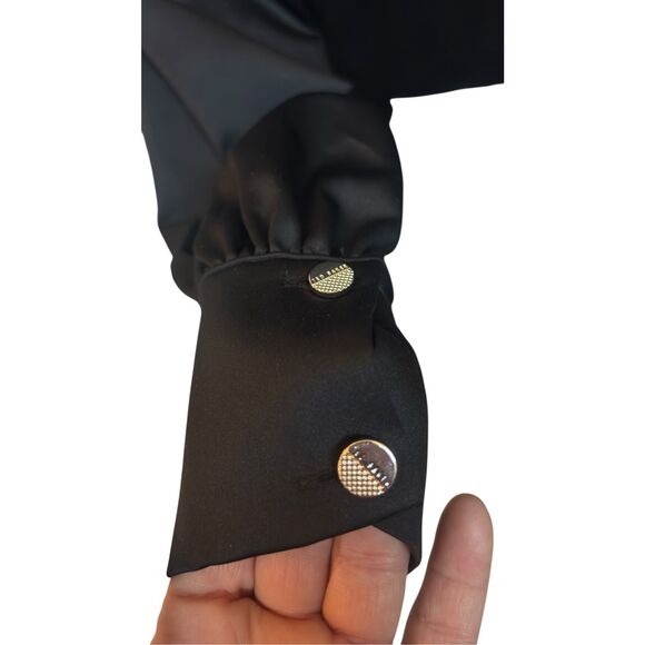 Ted Baker London Black Floral Wrap Sheath Dress size 1 - Picture 3 of 16